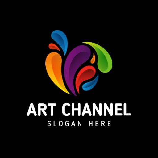 Vibrant Colorful Splash Design for Art Channel Logo Template