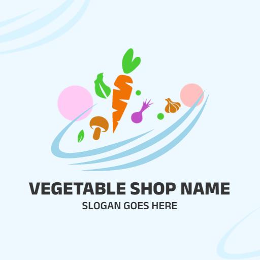 Vibrant Colorful Vegetables with Fresh Grocery Appeal Logo Template