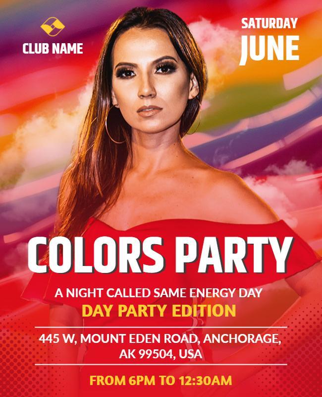 Vibrant Colors Day Party Flyer Template