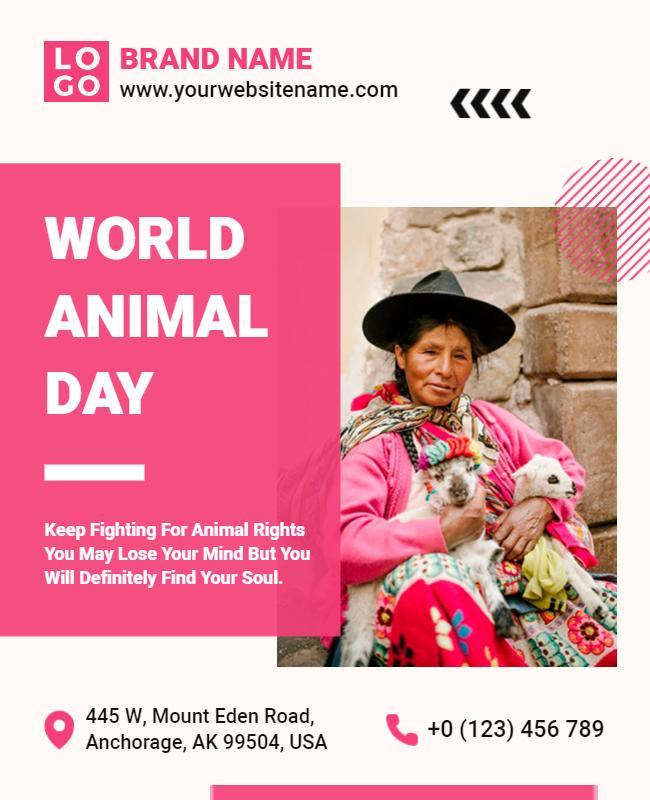 Vibrant Community Focused World Animal Day Celebration Poster Template