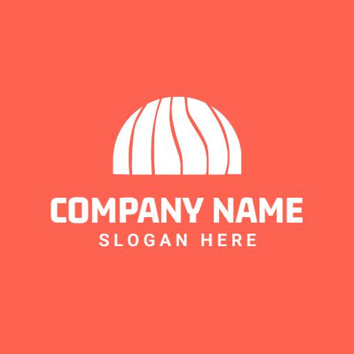 Vibrant Coral Background with Modern Company Logo Design Template
