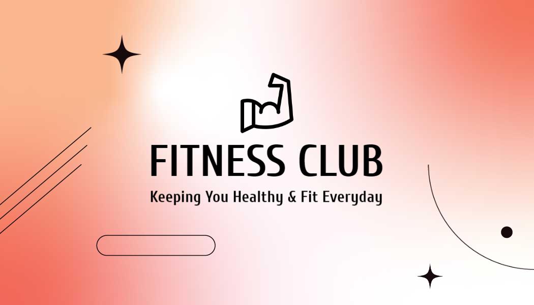 Vibrant Coral Fitness Club Personal Trainer Business Card Template