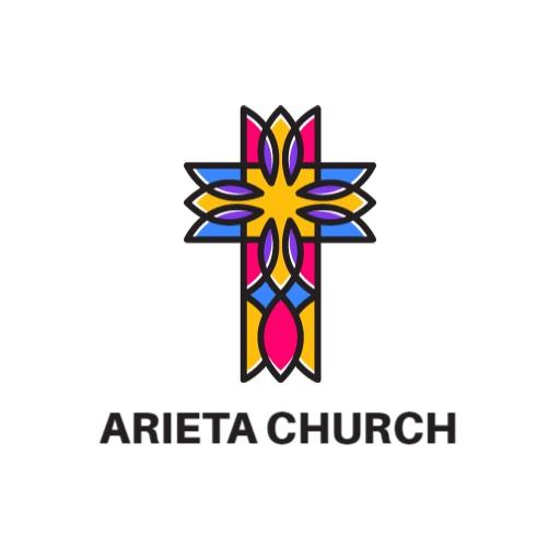 Vibrant Cross Design with Colorful Details for Church Logo Template