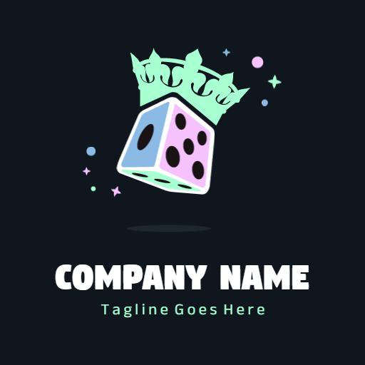 Vibrant Crowned Dice Design Representing Gaming Fun Logo Template