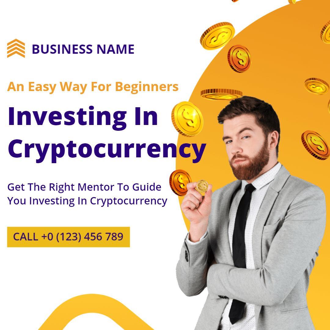 Vibrant Cryptocurrency Investment Guide for Beginners Ad Template