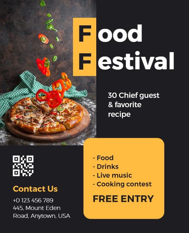 Vibrant Culinary Celebration Food Festival Poster Template