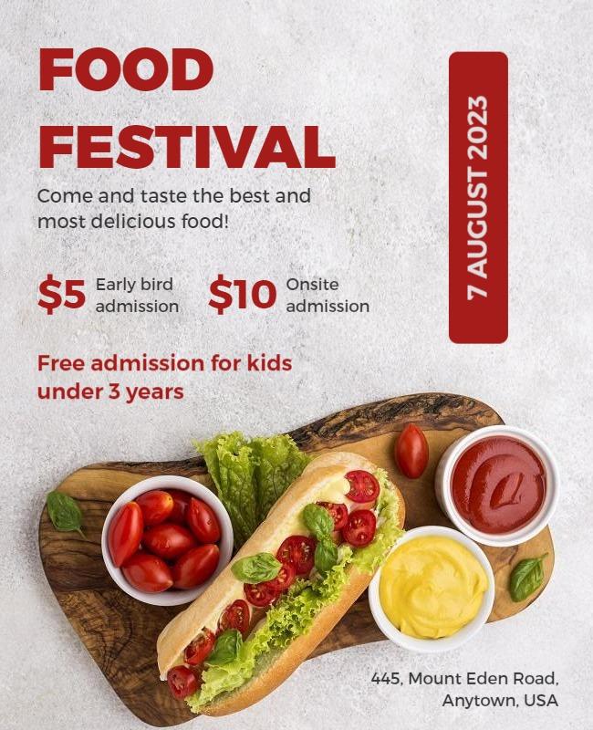 Vibrant Culinary Delights Food Festival Poster Template