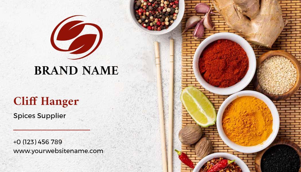Vibrant Culinary Spices Supplier Business Card Template