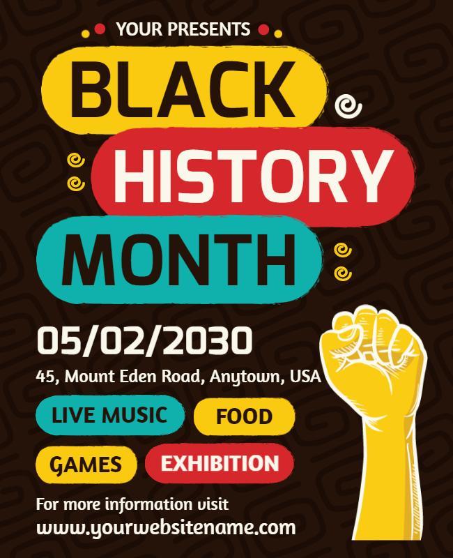 Vibrant Cultural Celebration for Black History Month Poster Template