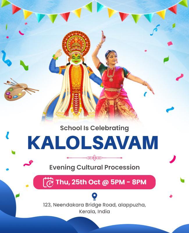 Vibrant Cultural Celebration Kalolsavam Event Poster Template