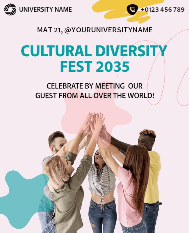 Vibrant Cultural Diversity Festival Celebration Poster Template