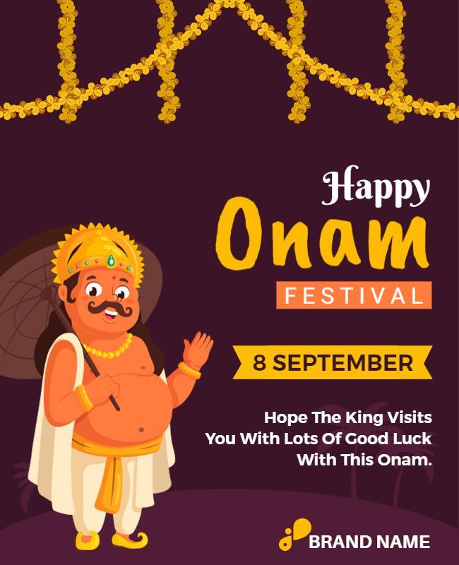 Vibrant Cultural Onam Festival Celebration Poster Template