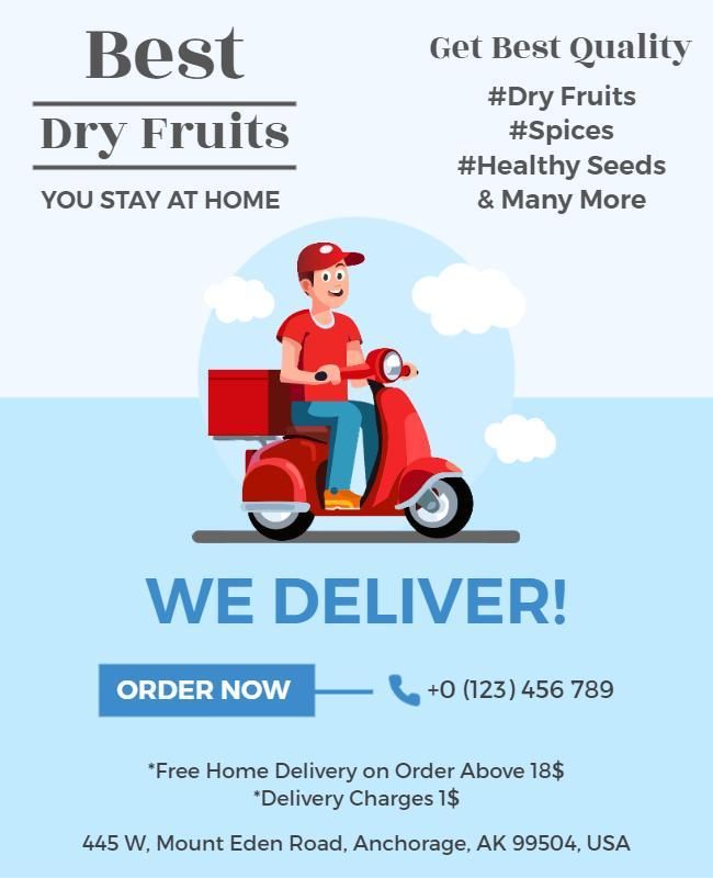 Vibrant Delivery Service for Dry Fruits and Spices Poster Template