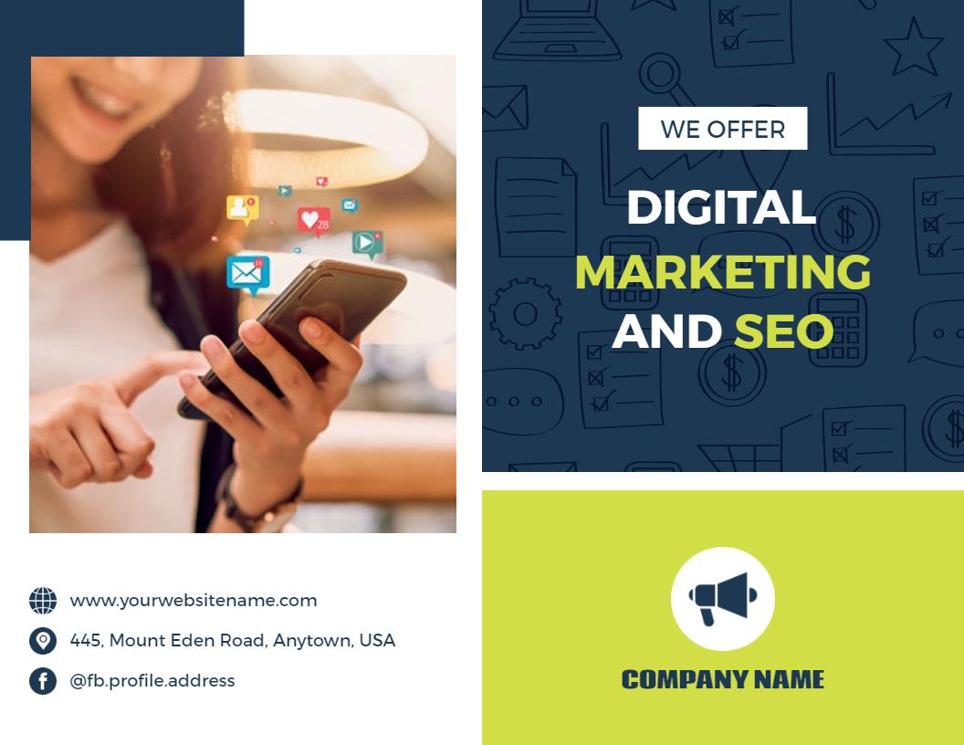 Vibrant Digital Marketing and SEO Services Brochure Template