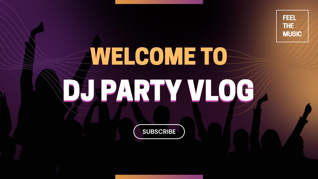 Vibrant DJ Party Night Highlights VLog YouTube Thumbnail Template