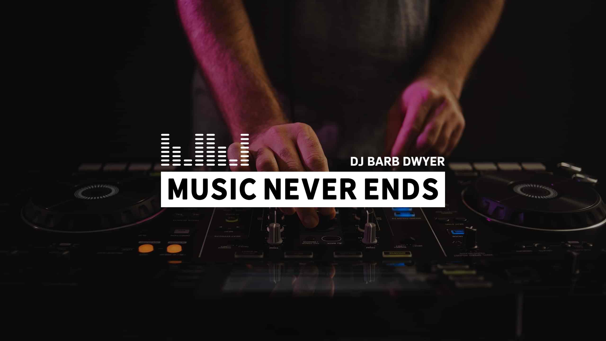 Vibrant DJ Performance with Music Elements YouTube Banner Template