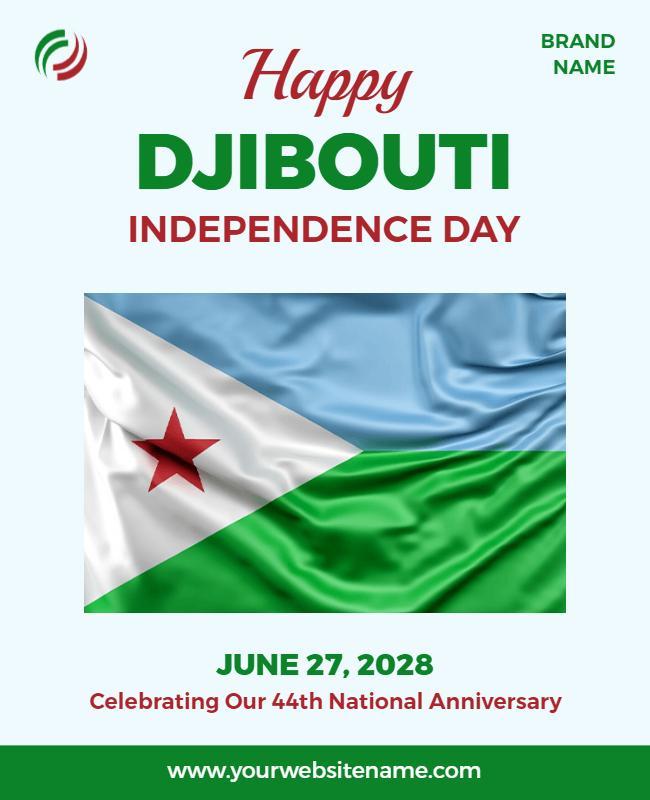 Vibrant Djibouti Independence Day Celebration Poster Template