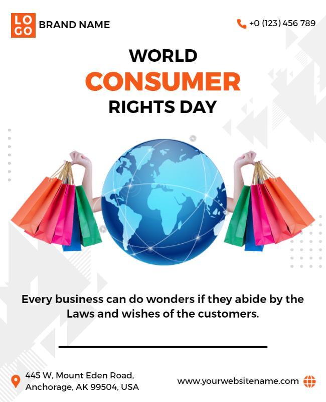 Vibrant Earth-Themed World Consumer Rights Day Poster Template