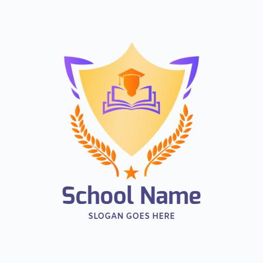 Vibrant Educational Shield Signifying School Success Logo Template