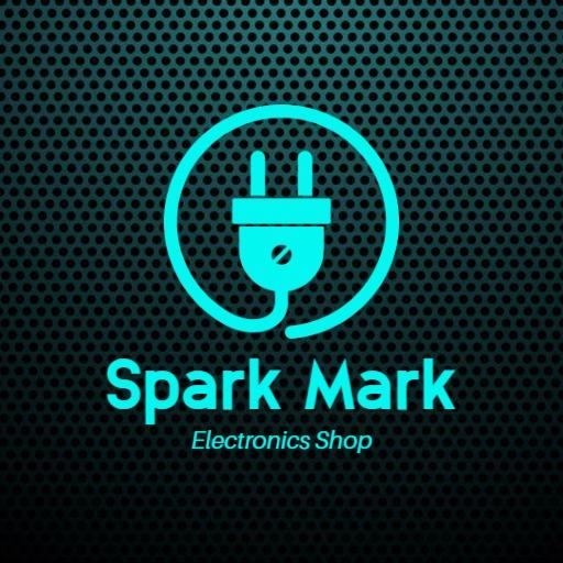 Vibrant Electric Blue and Black Plug Design for Electronics Logo Template