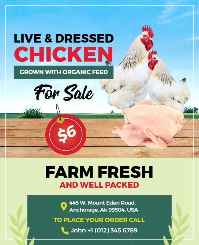 Vibrant Farm Fresh Organic Chicken For Sale Poster Template