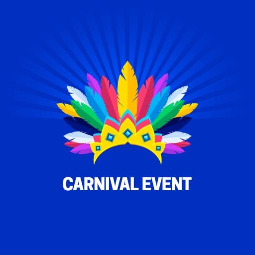 Vibrant Feathered Crown for Fun Carnival Event Logo Template