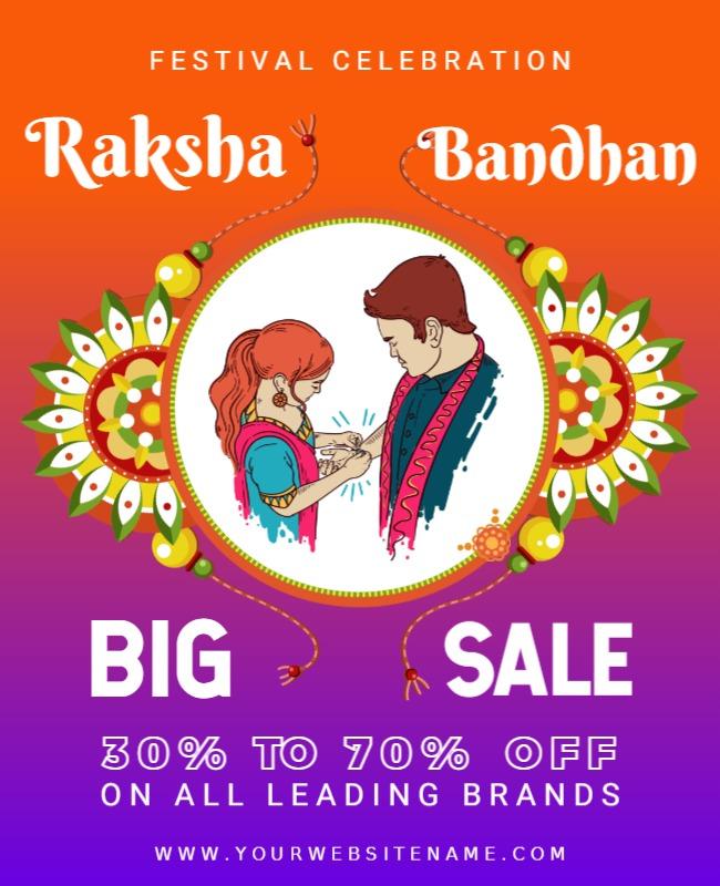 Vibrant Festival Celebration Raksha Bandhan Sale Poster Template