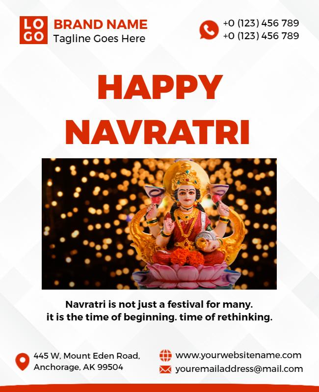 Vibrant Festival Theme for Happy Navratri Celebration Poster Template