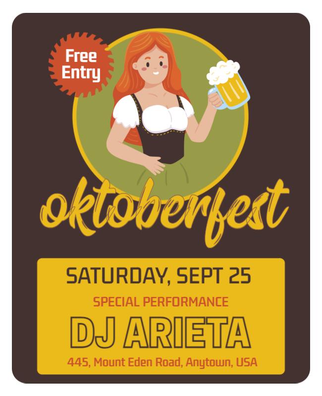 Vibrant Festive Oktoberfest Celebration Poster Template