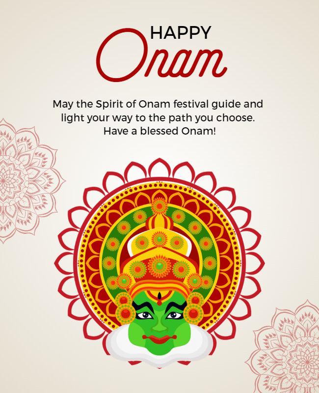 Vibrant Festive Onam Celebration Greeting Poster Template