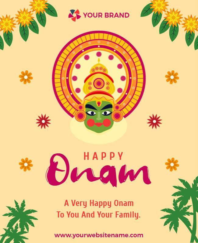Vibrant Festive Onam Celebration Poster Template
