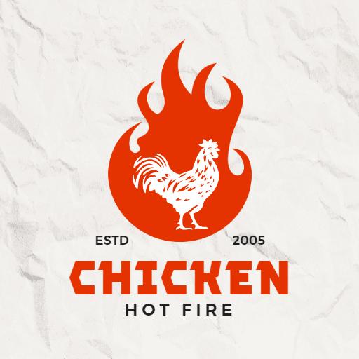 Vibrant Fire and Chicken Symbolizing Spicy Cuisine Logo Template