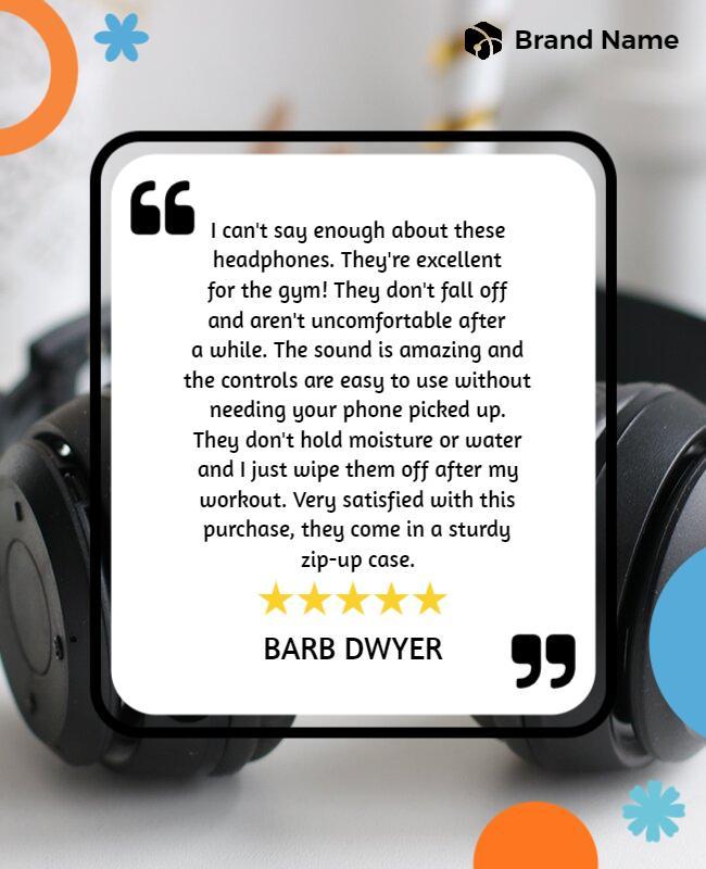 Vibrant Fitness Headphones User Review Poster Template