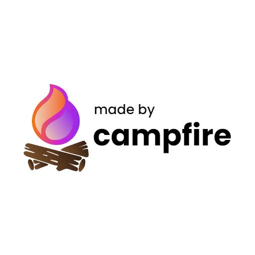 Vibrant Flame and Wood Elements in Campfire Logo Template