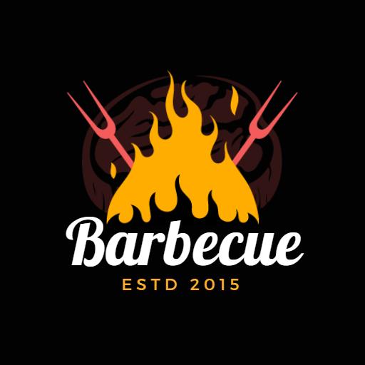 Vibrant Flame Design Illustrating Barbecue Experience Logo Template