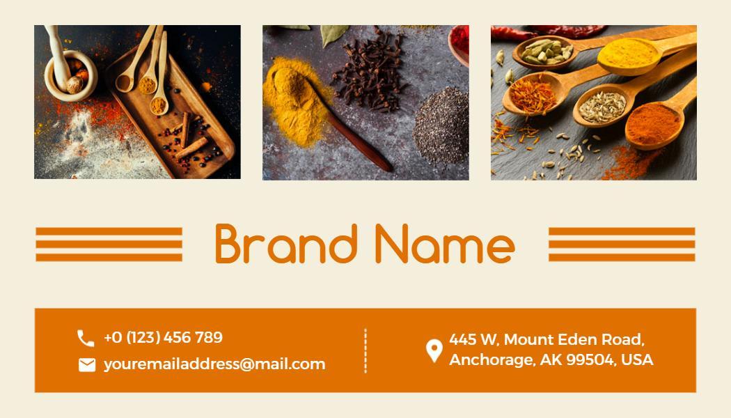 Vibrant Flavorful Spices Culinary Business Card Template