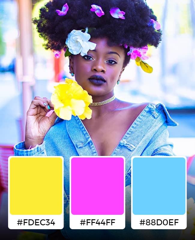 Vibrant Floral Colors with Bright Pastel Background Poster Template