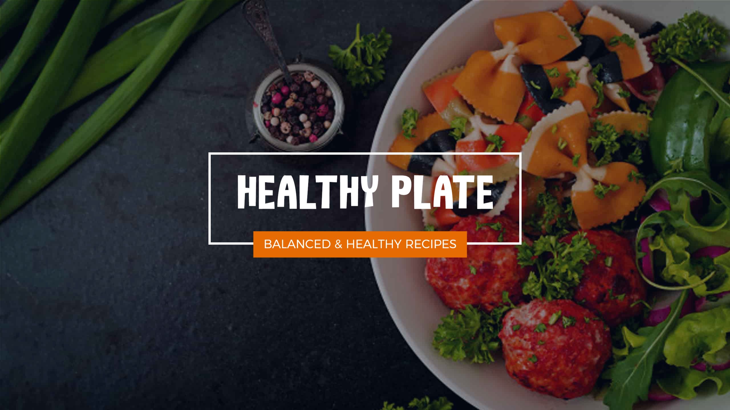 Vibrant Food Arrangement with Fresh Ingredients YouTube Banner Template