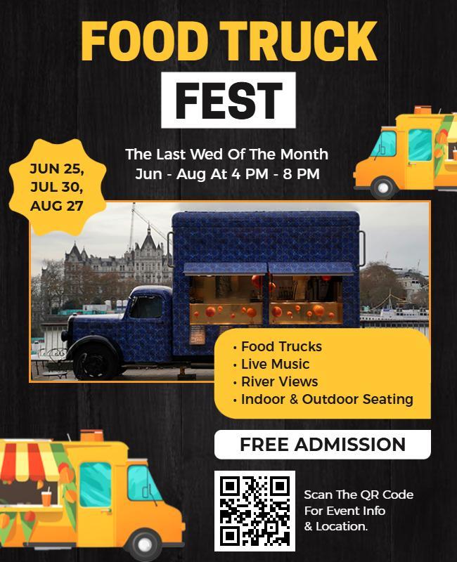 Vibrant Food Truck Culinary Experience Fest Flyer Template
