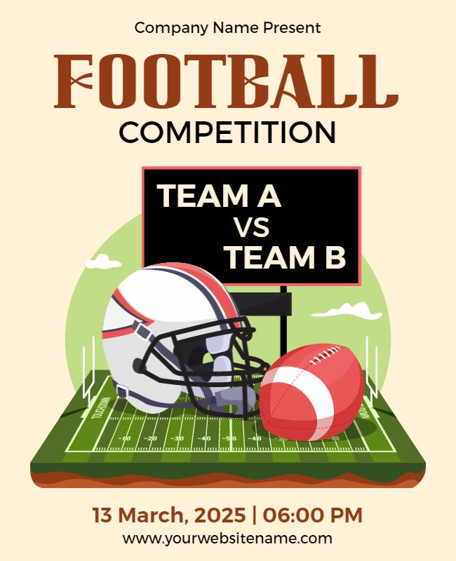 Vibrant Football Competition Team A vs Team B Poster Template