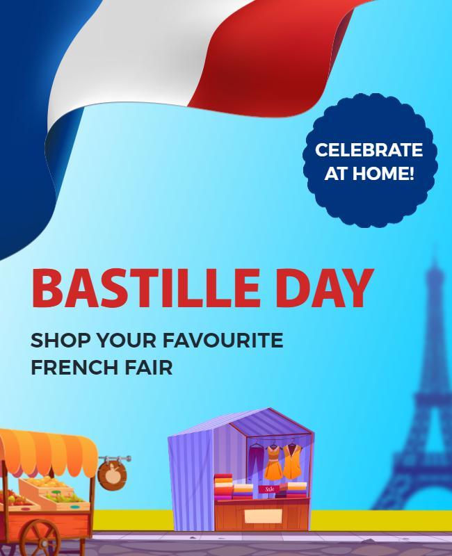 Vibrant French Fair Celebration for Bastille Day Poster Template