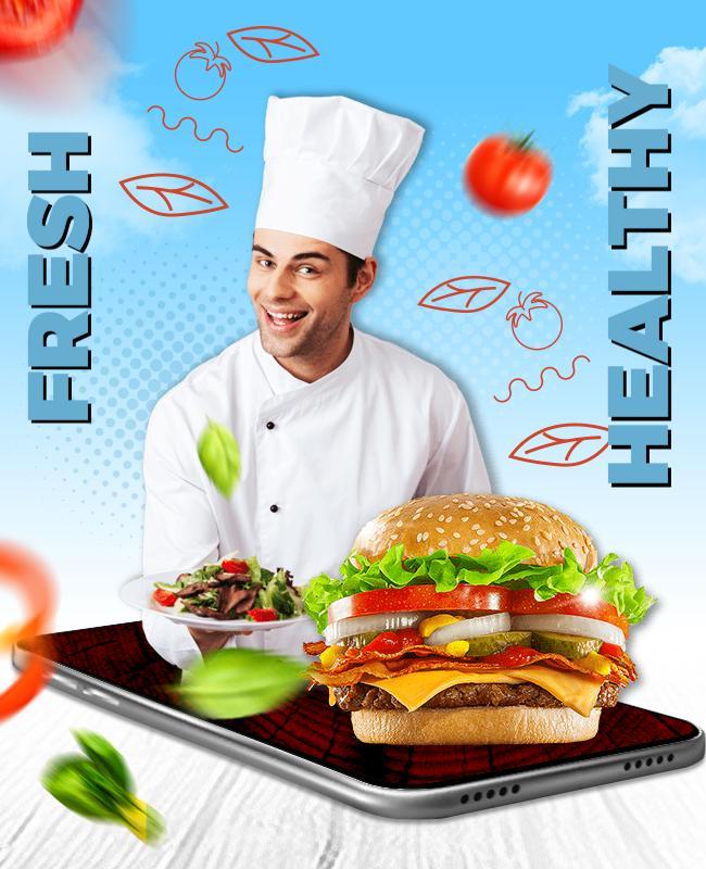 Vibrant Fresh Healthy Food Promotion Poster Template
