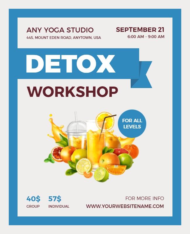 Vibrant Fruit-Infused Detox Workshop Poster Template