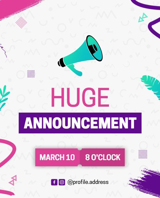 Vibrant Geometric Announcement Reminder Poster Template