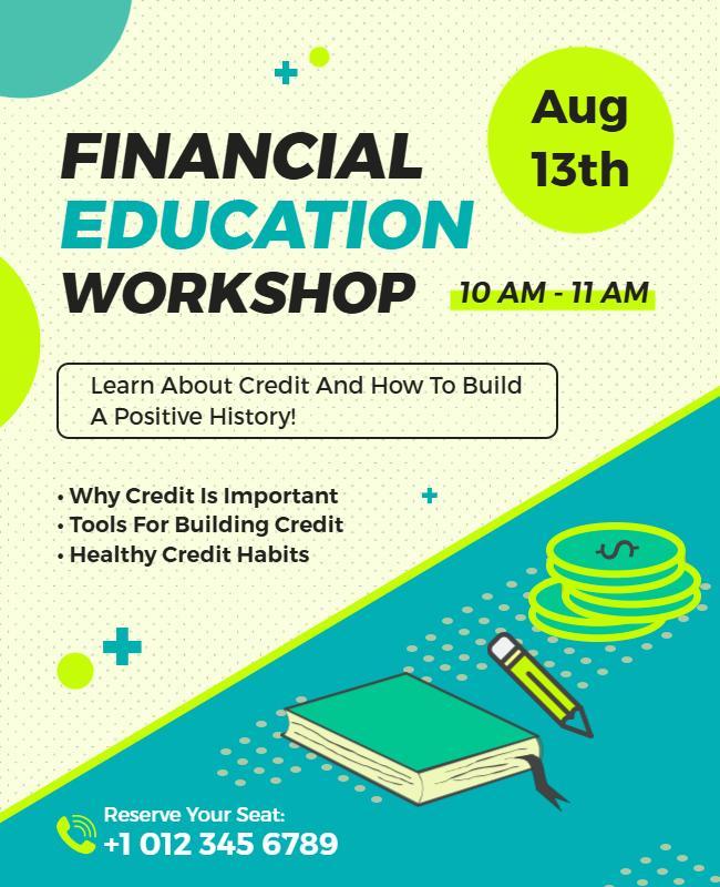 Vibrant Geometric Financial Education Workshop Poster Template