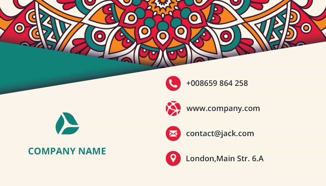 Vibrant Geometric Mandala Pattern Artistic Business Card Template