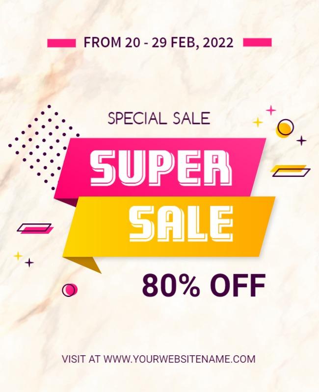 Vibrant Geometric Modern Super Sale Discount Poster Template