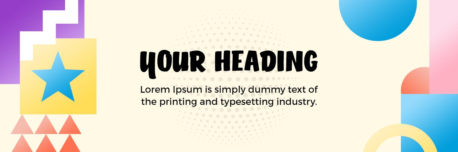 Vibrant Geometric Shapes on Light Background Twitter Banner Template
