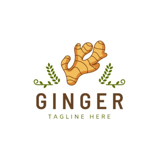 Vibrant Ginger Root Design Celebrating Natural Wellness Logo Template