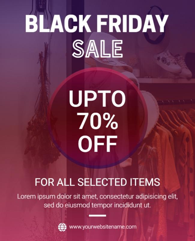 Vibrant Gradient Black Friday Sale Promotional Poster Template